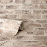 York Warrick Taupe Brick Wallpaper