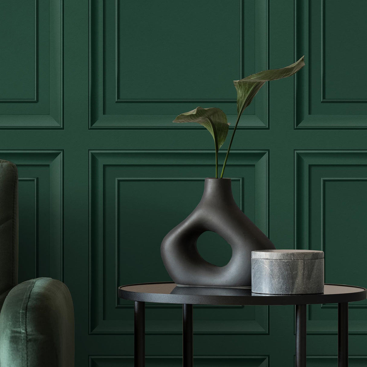 York Distinctive Evergreen Square Panel Wallpaper