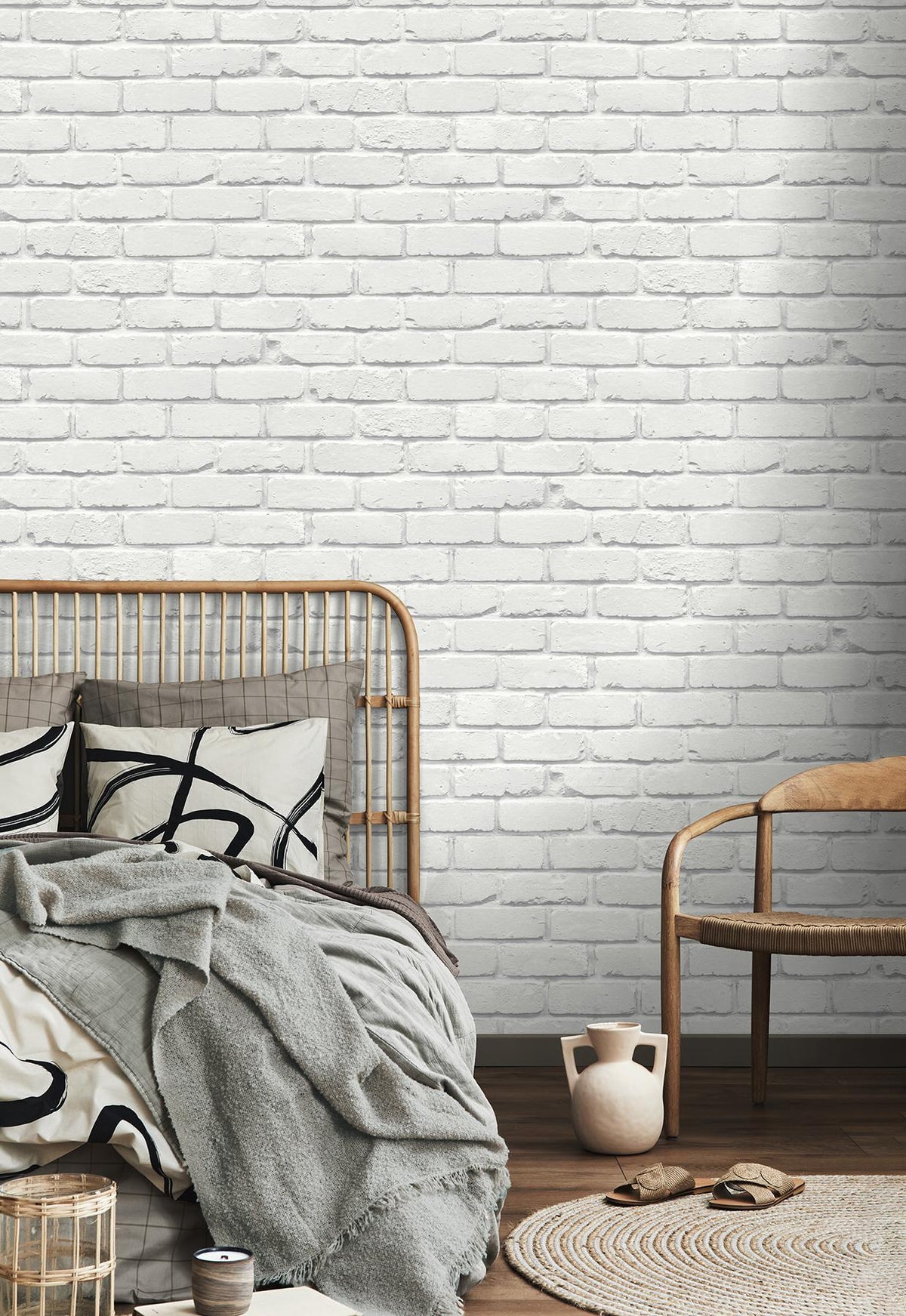 York Alpin White Painted Brick Wallpaper
