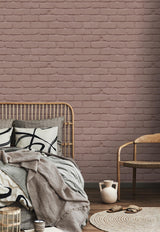 York Alpin Pink Painted Brick Wallpaper