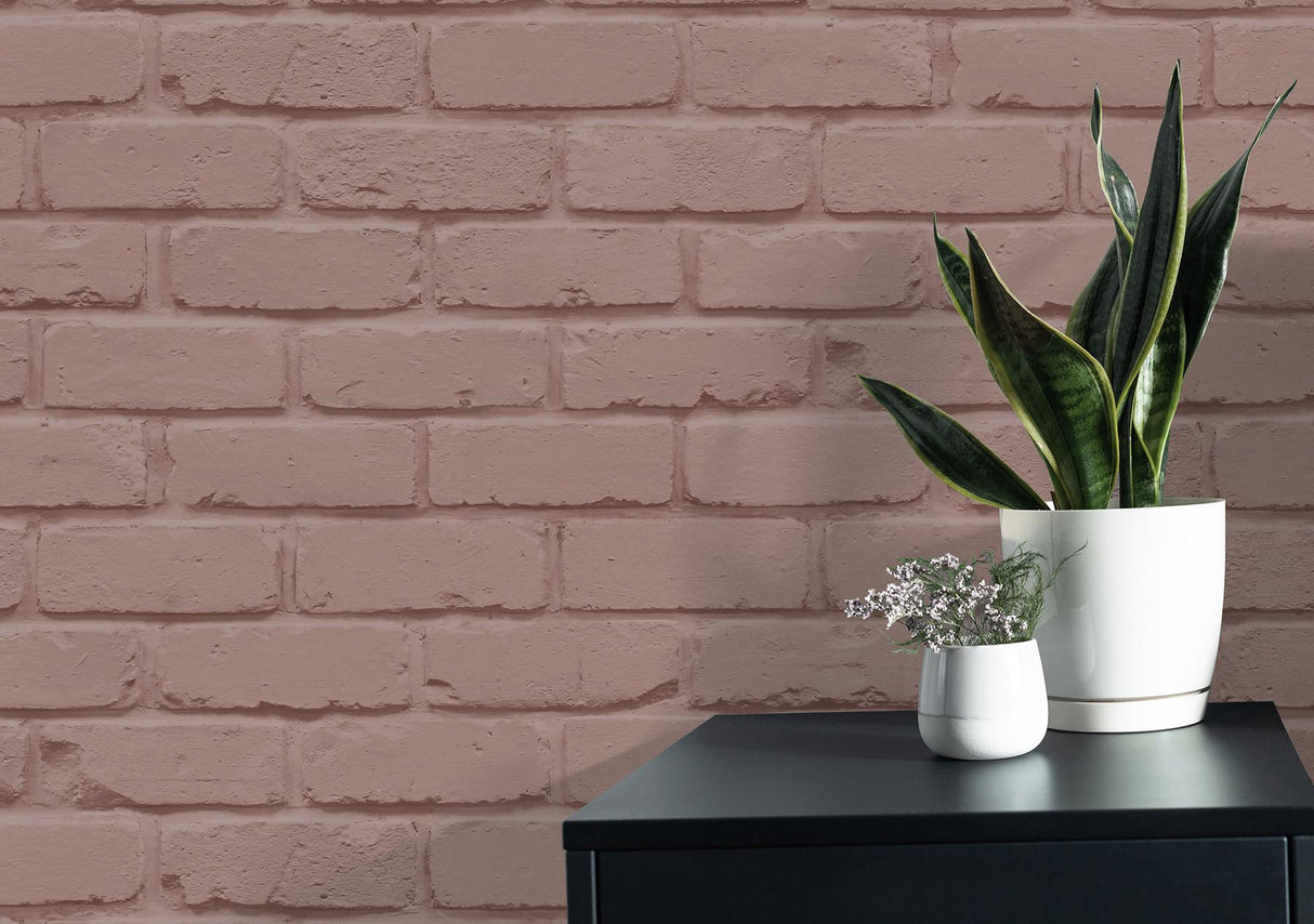 York Alpin Pink Painted Brick Wallpaper