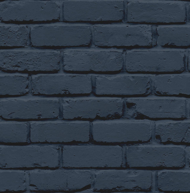 York Alpin Navy Painted Brick Wallpaper