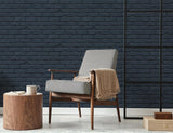 York Alpin Navy Painted Brick Wallpaper