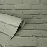 York Alpin Sage Painted Brick Wallpaper