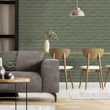 York Alpin Sage Painted Brick Wallpaper
