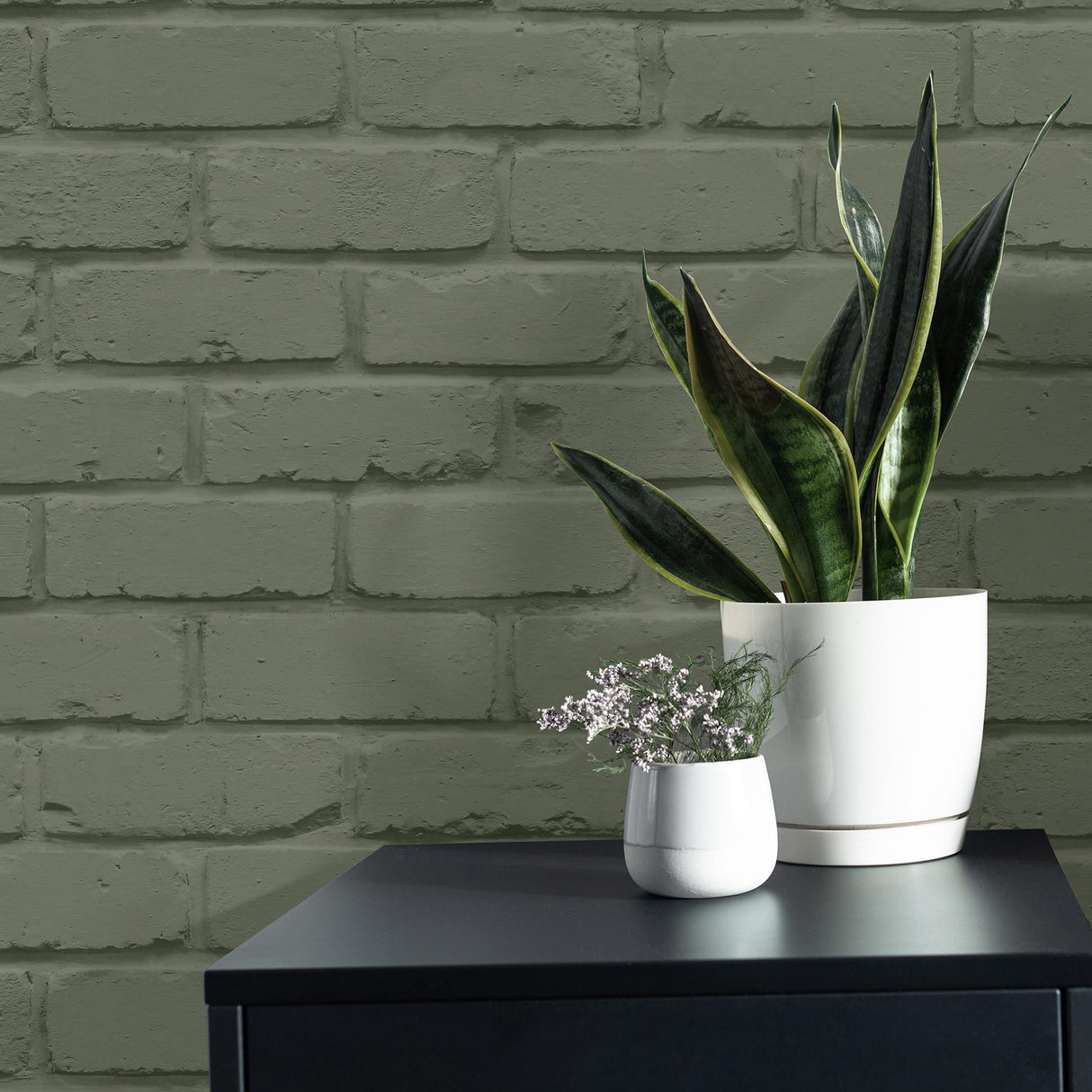 York Alpin Sage Painted Brick Wallpaper