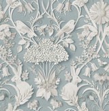 York Fae Sky Blue Woodland Wallpaper