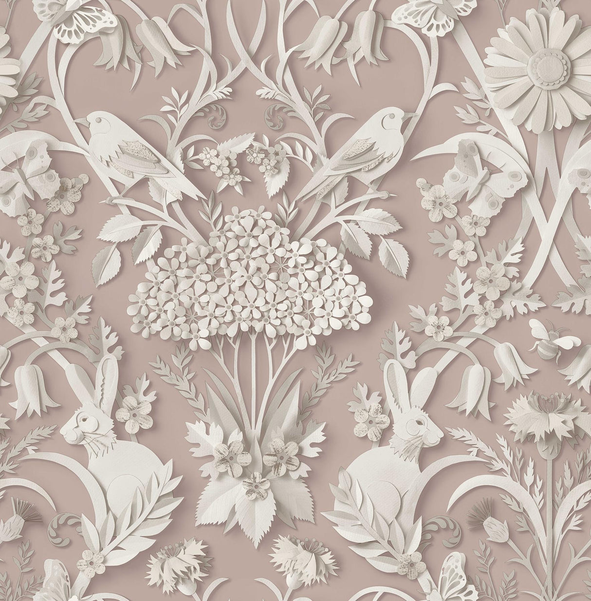 York Fae Light Pink Woodland Wallpaper