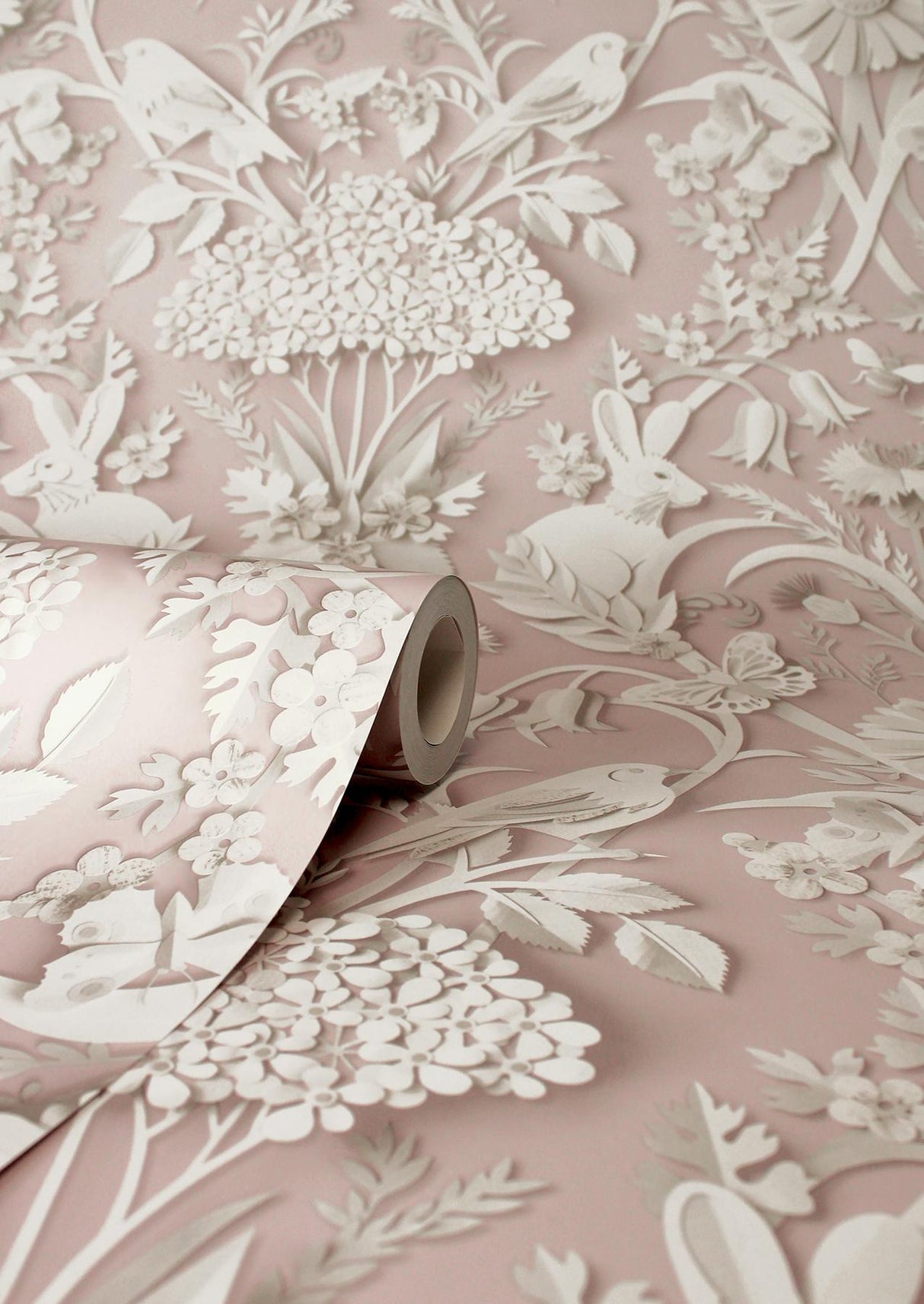 York Fae Light Pink Woodland Wallpaper