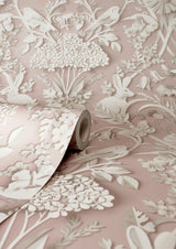 York Fae Light Pink Woodland Wallpaper