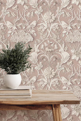 York Fae Light Pink Woodland Wallpaper