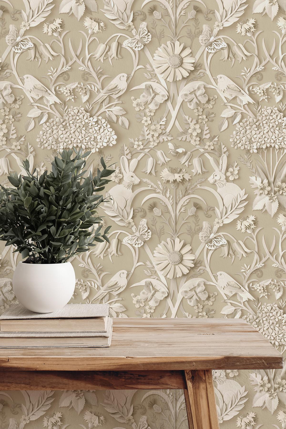 York Fae Neutral Woodland Wallpaper