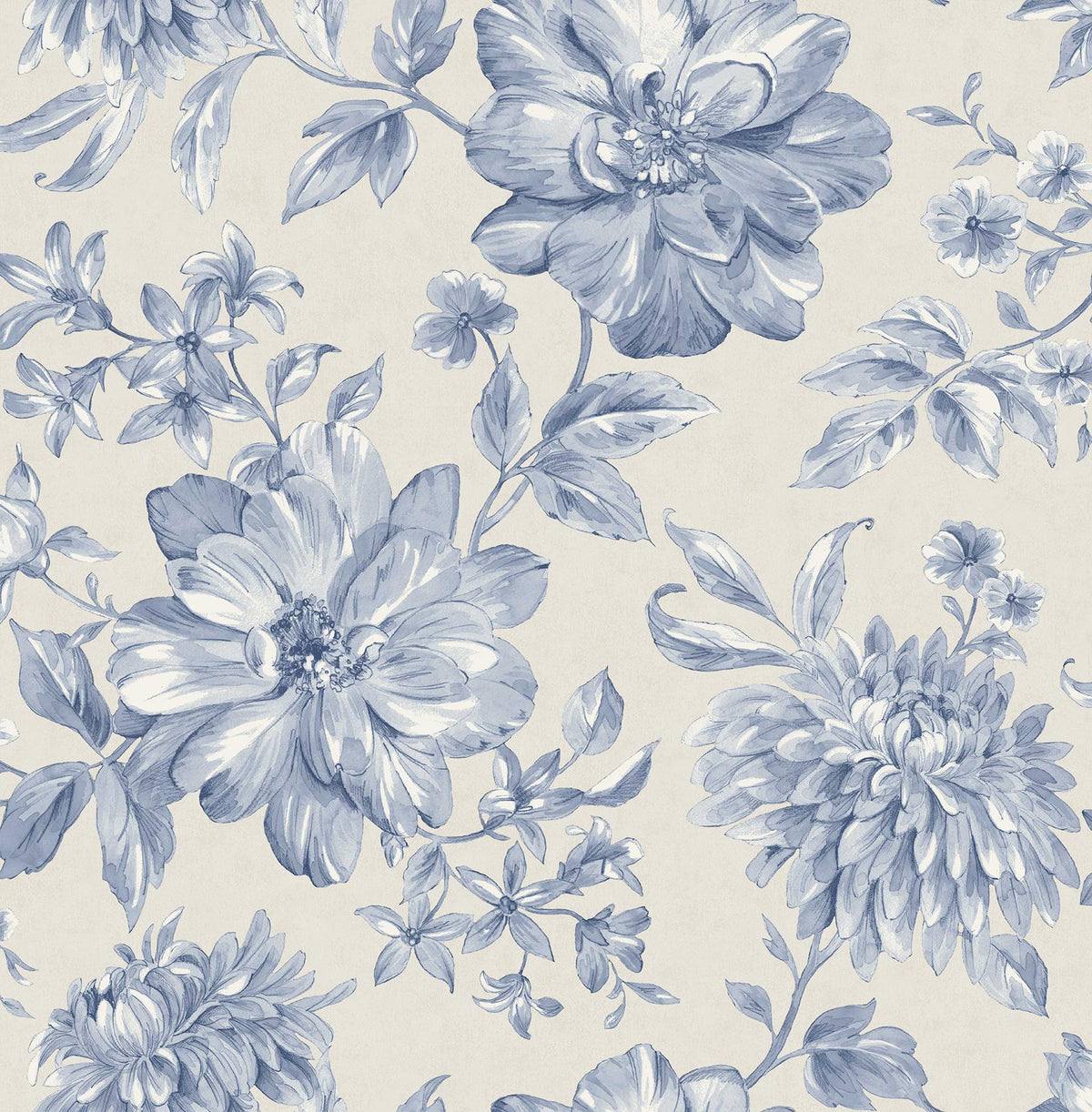 York Gabriela Blue Floral Wallpaper