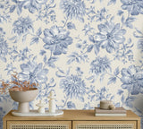 York Gabriela Blue Floral Wallpaper