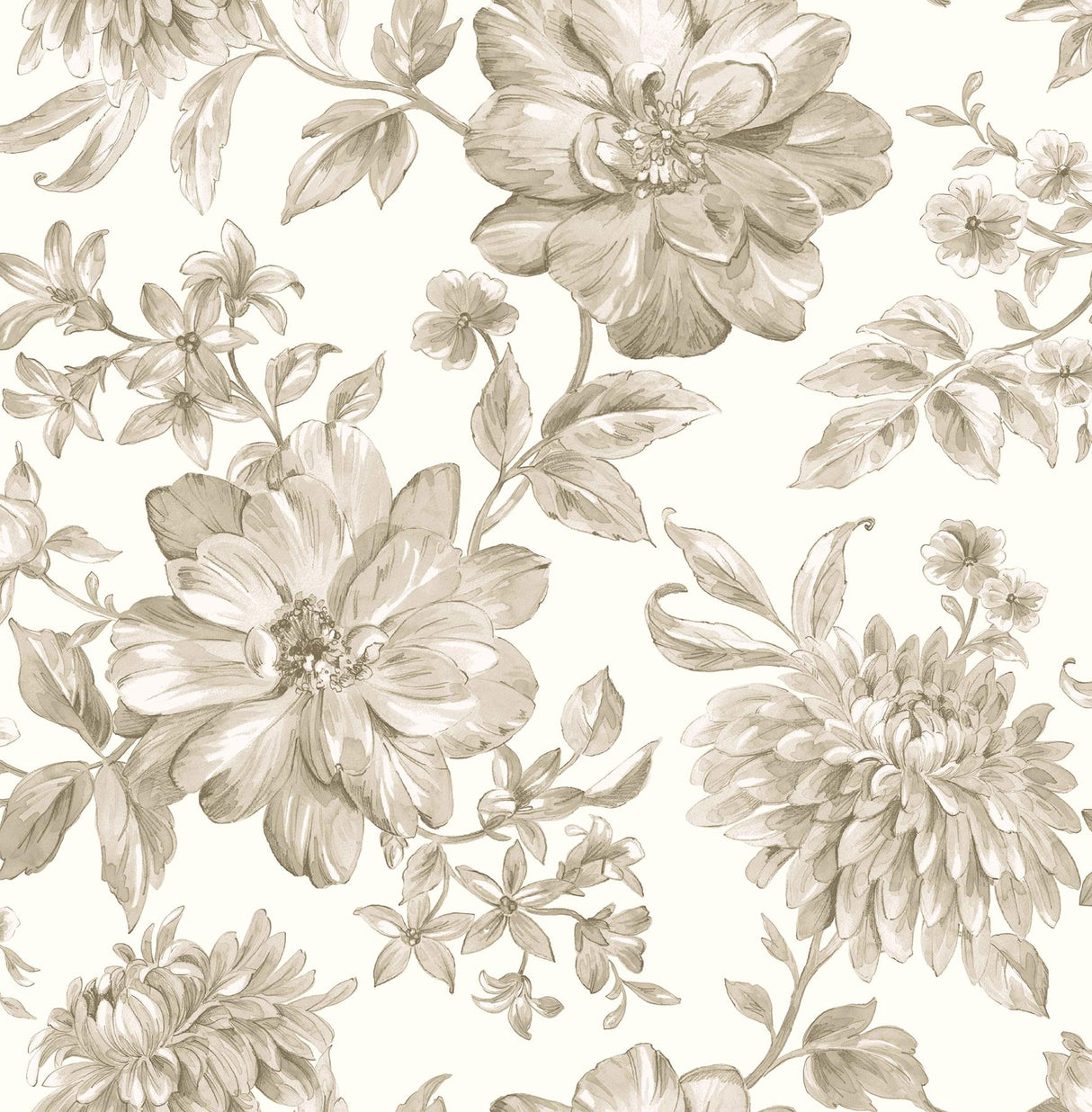 York Gabriela Neutral Floral Wallpaper