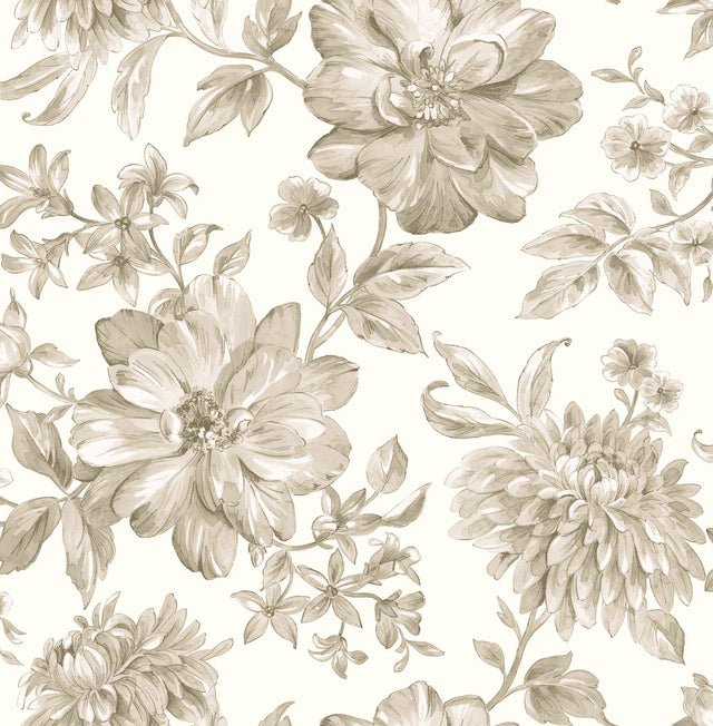 York Gabriela Neutral Floral Wallpaper