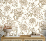 York Gabriela Neutral Floral Wallpaper