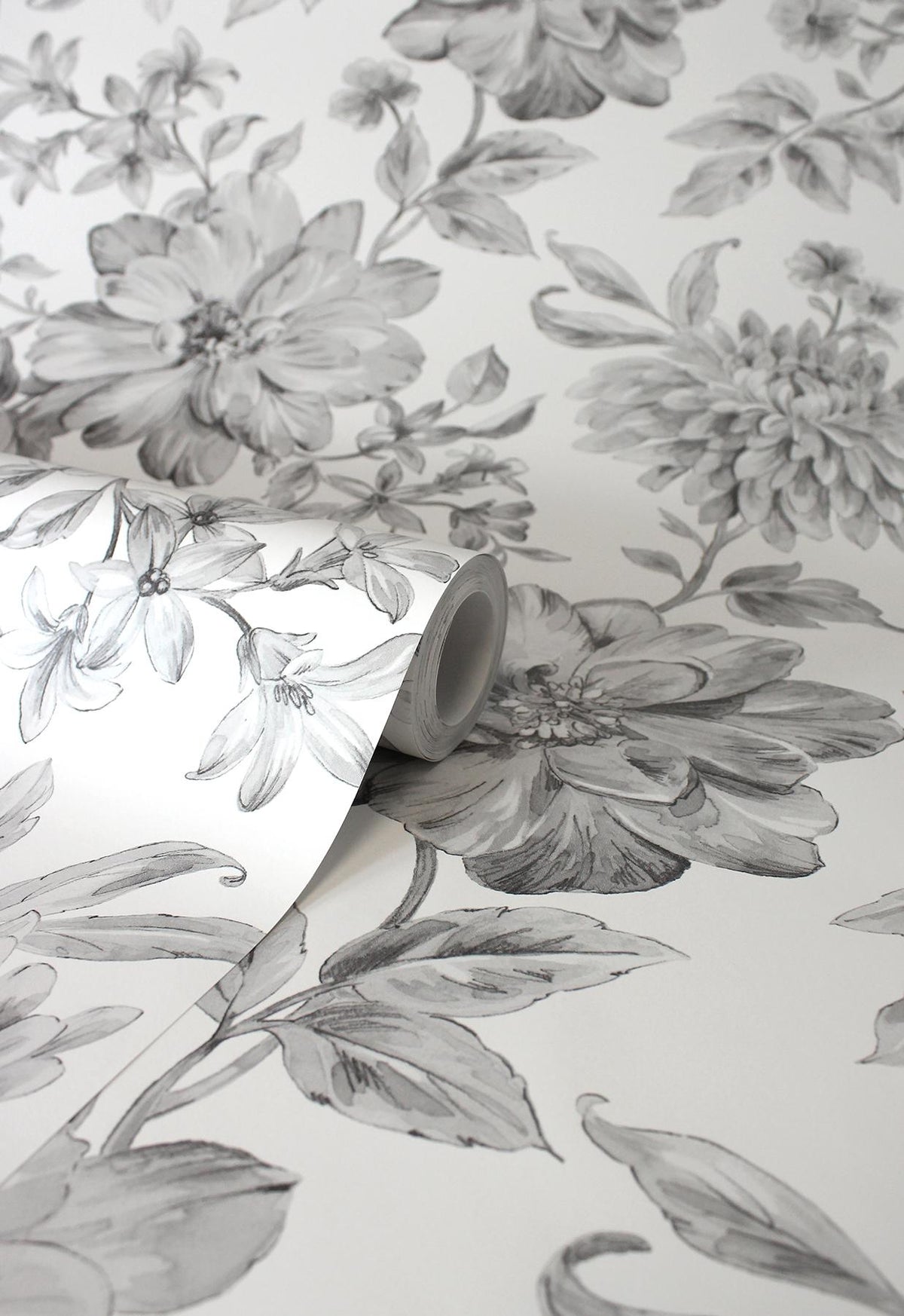York Gabriela Grey Floral Wallpaper
