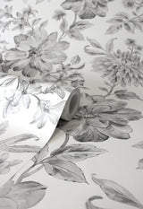 York Gabriela Grey Floral Wallpaper