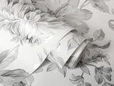 York Gabriela Grey Floral Wallpaper