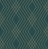 York Shard Evergreen Trellis Wallpaper