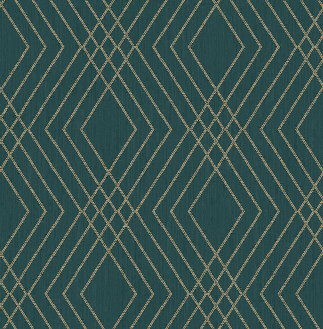 York Shard Evergreen Trellis Wallpaper