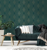York Shard Evergreen Trellis Wallpaper