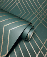 York Shard Evergreen Trellis Wallpaper