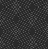 York Shard Black Trellis Wallpaper