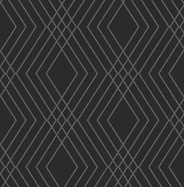 York Shard Black Trellis Wallpaper