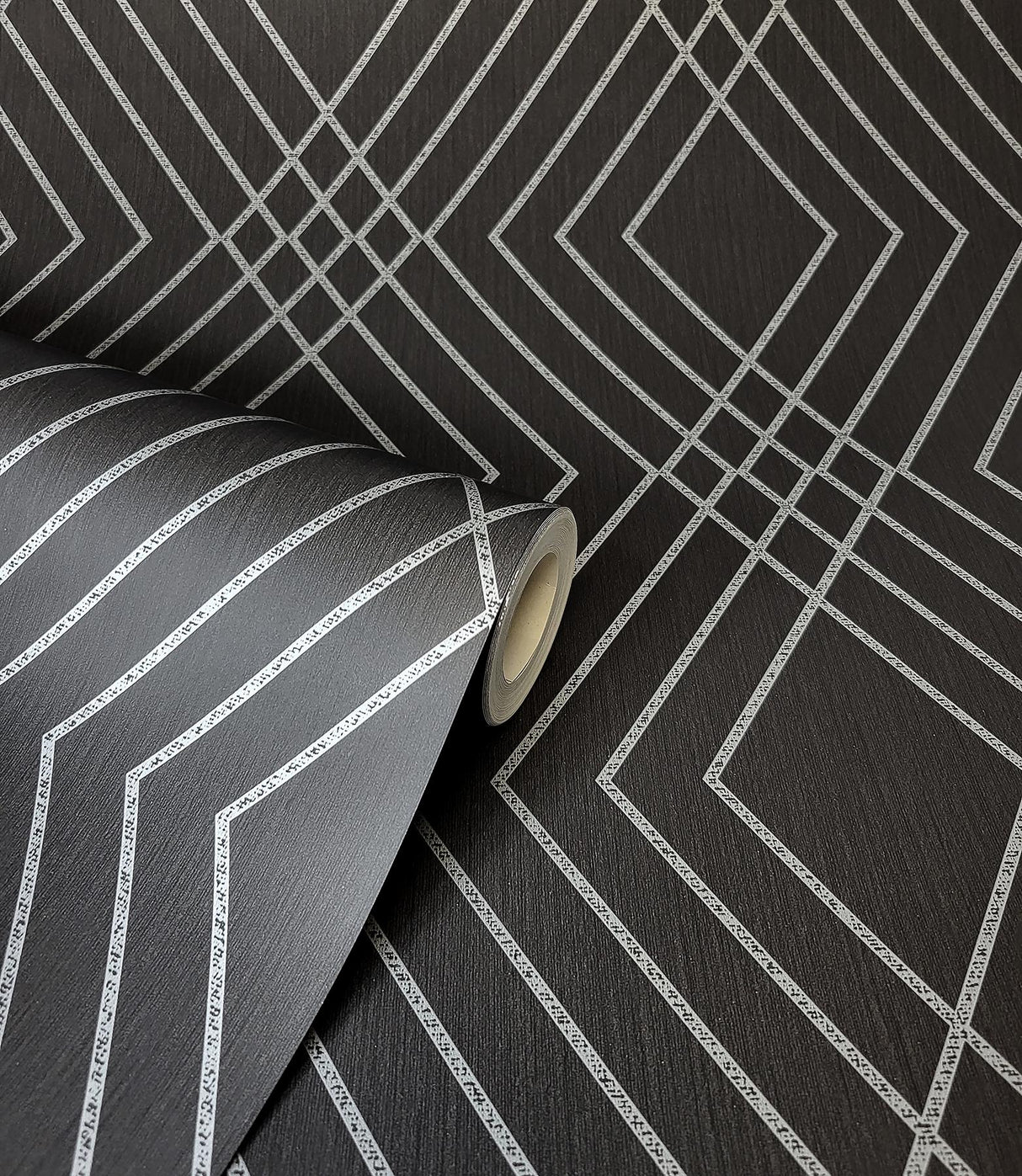 York Shard Black Trellis Wallpaper