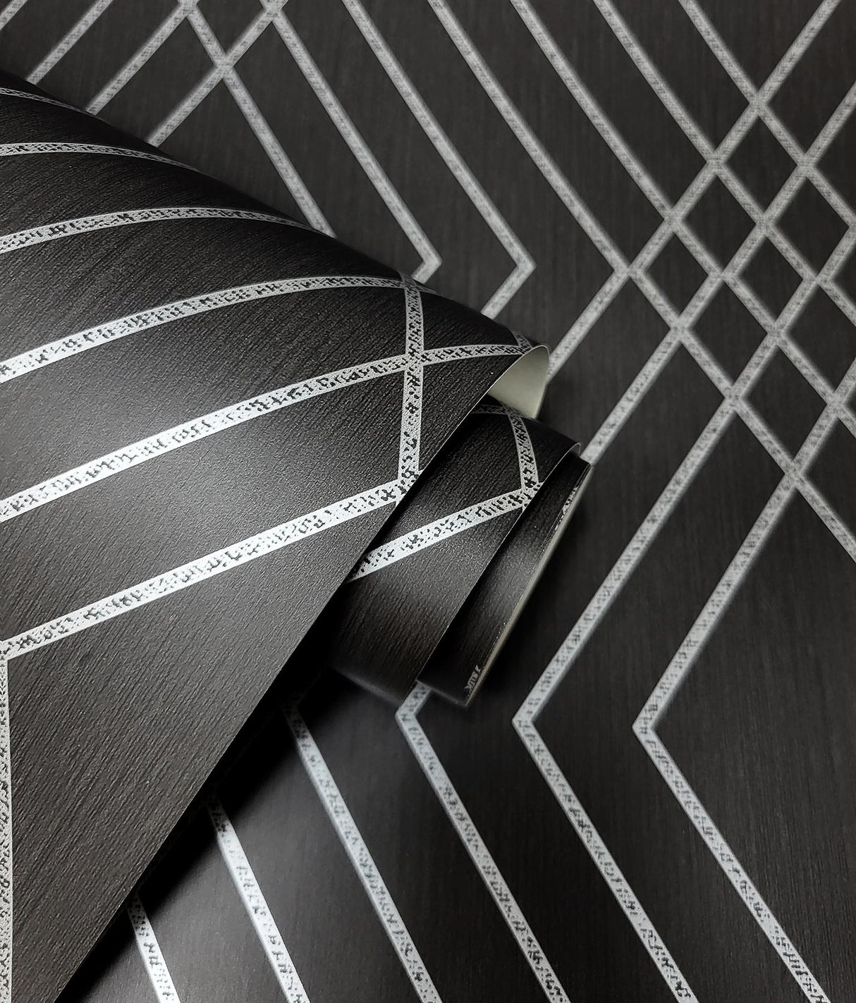 York Shard Black Trellis Wallpaper