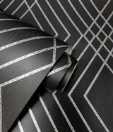York Shard Black Trellis Wallpaper