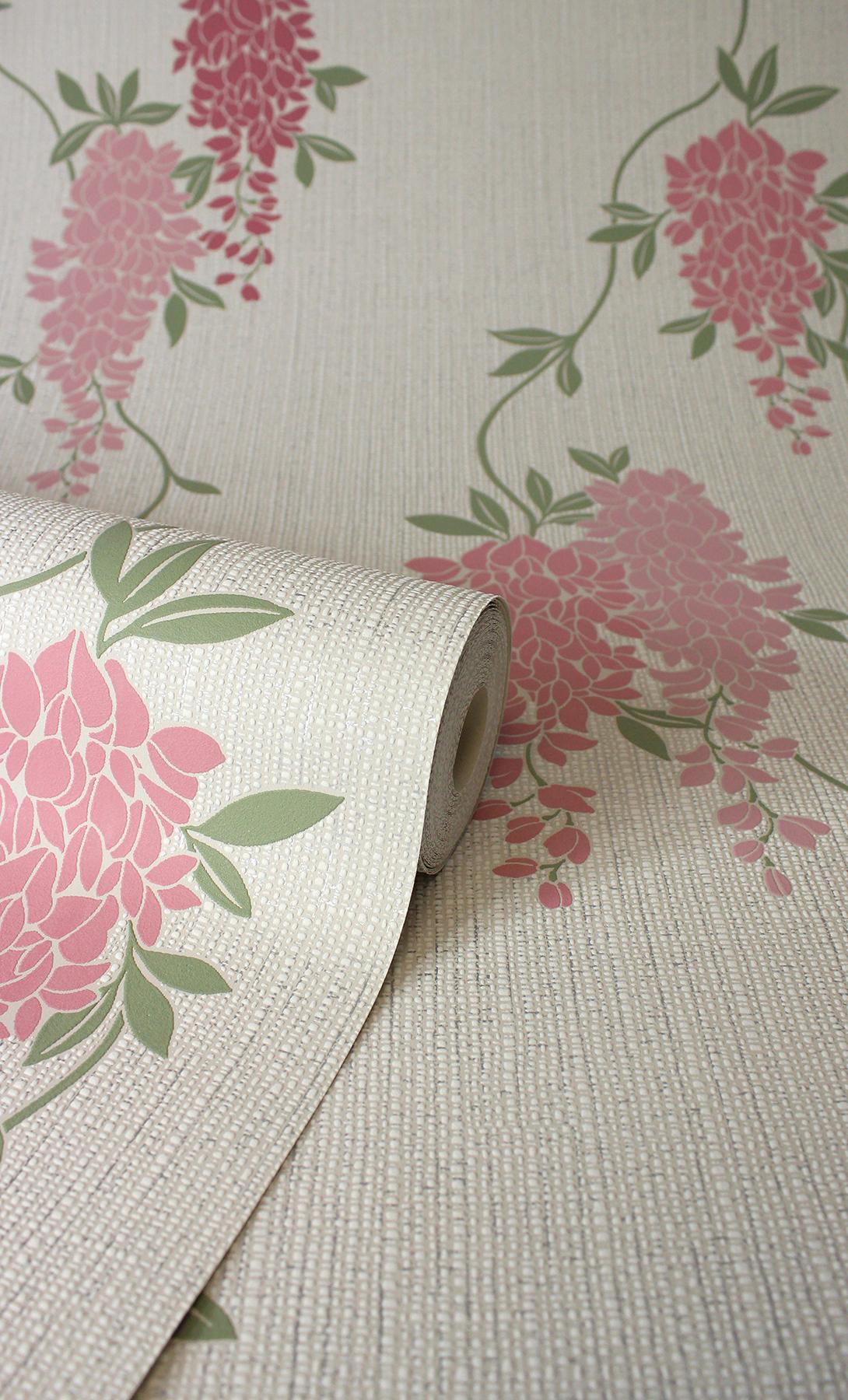 York Aisla Pink Wisteria Wallpaper
