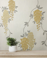 York Aisla Yellow Wisteria Wallpaper