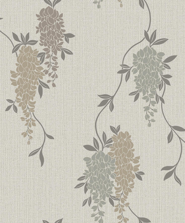 York Aisla Neutral Wisteria Wallpaper