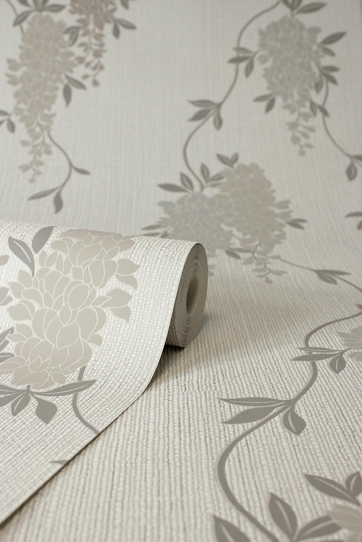 York Aisla Neutral Wisteria Wallpaper