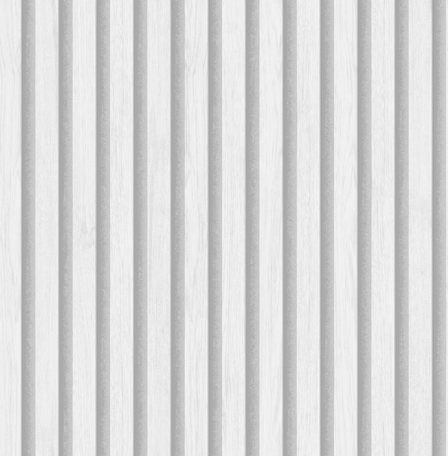 York Millard White Wood Slats Wallpaper