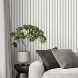 York Millard White Wood Slats Wallpaper