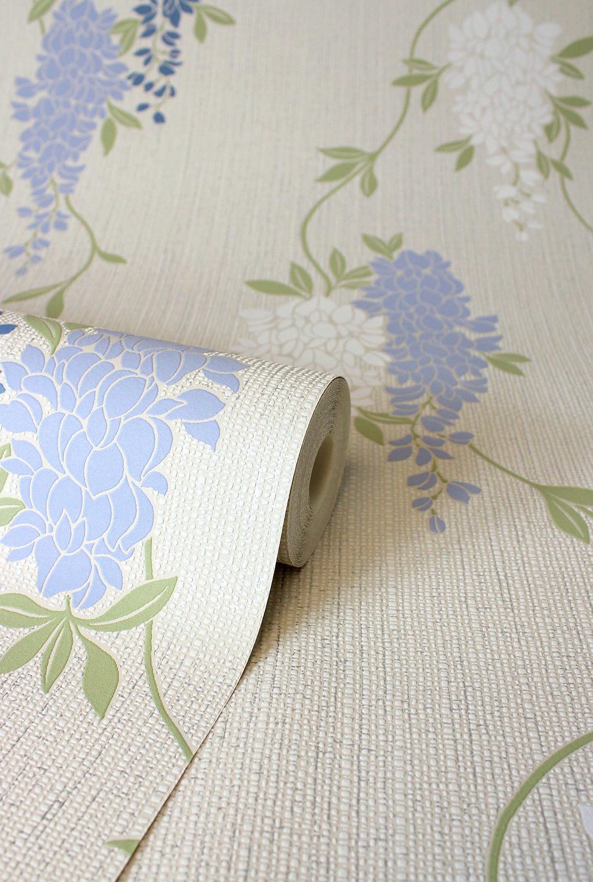 York Aisla Blue Wisteria Wallpaper