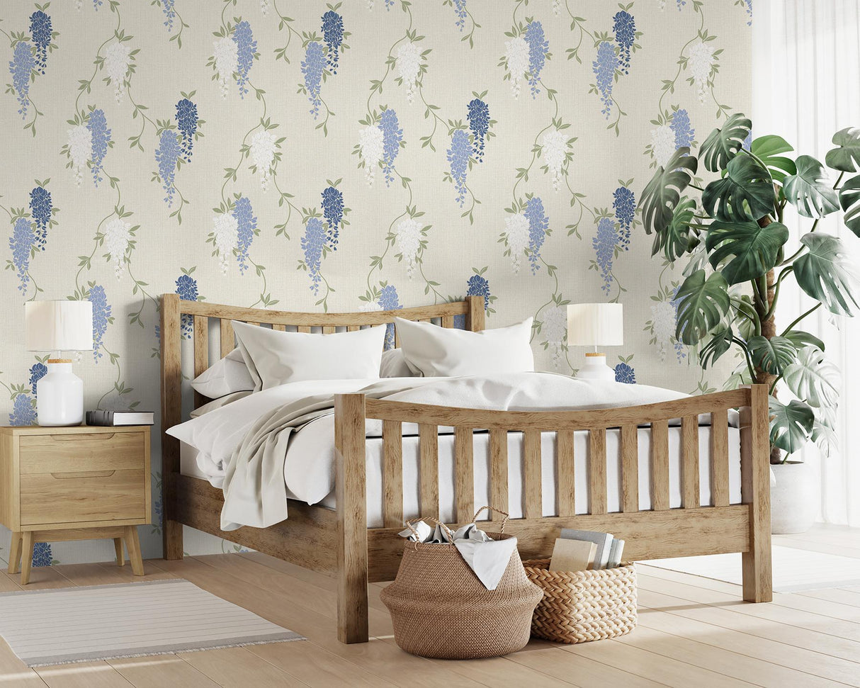 York Aisla Blue Wisteria Wallpaper