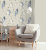 York Aisla Blue Wisteria Wallpaper