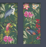 York Silas Dark Blue Tropical Panel Wallpaper