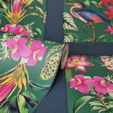 York Silas Dark Blue Tropical Panel Wallpaper