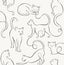 York Clarice Black Cat Sketches Wallpaper