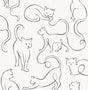 York Clarice Black Cat Sketches Wallpaper