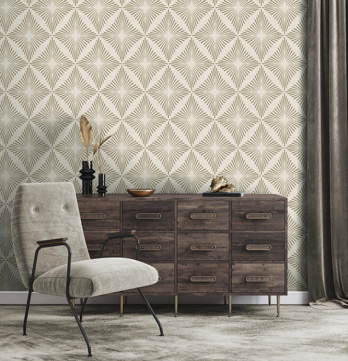 York Denver Neutral Starburst Wallpaper
