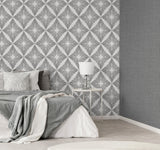 York Denver Dark Grey Starburst Wallpaper