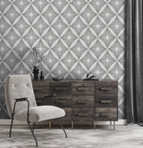 York Denver Dark Grey Starburst Wallpaper