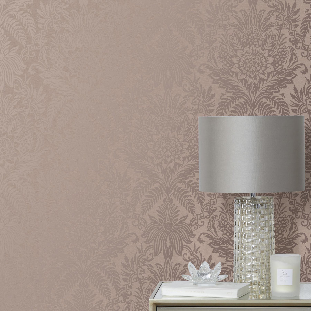York Signature Rose Damask Wallpaper